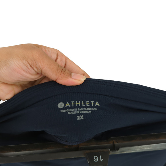 Athleta Women 2x Plus Tee Time Skort Navy Blue Zip Pockets Pull On Stretch NEW - Picture 5 of 7